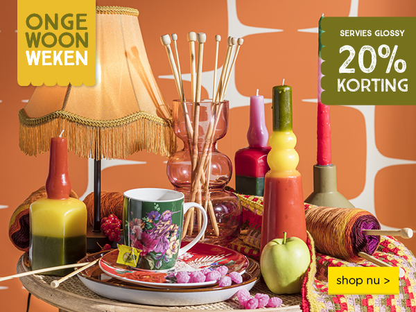 OngeWoonWeken | SERVIES GLOSSY 20% KORTING | shop nu >