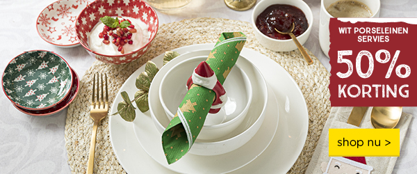WIT PORSELENEN SERVIES 50% KORTING | shop nu >