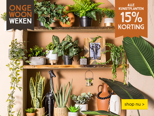 ONGEWOON WEKEN | Alle kunstplanten 15% korting | shop nu