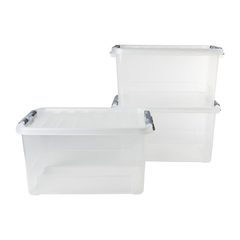 Opbergbox 25 liter - 44x31x23 cm - set van 3 Opbergbox 25 liter - 44x31x23 cm - set van 3