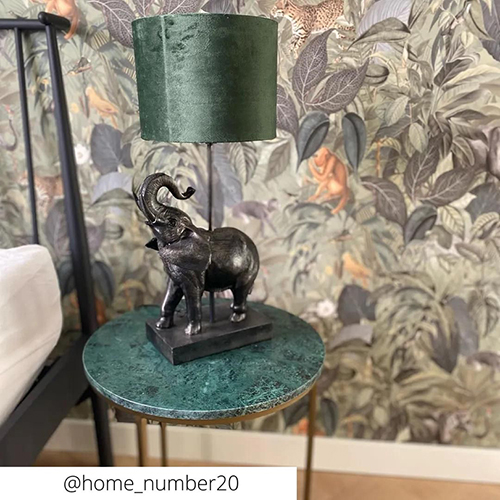 Lampenvoet olifant - zwart - 23x12.5X39.5 cm