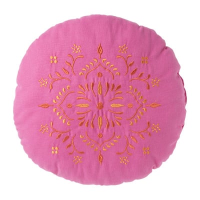 Sierkussen geborduurd - roze - ø40 cm Sierkussen geborduurd - roze - ø40 cm