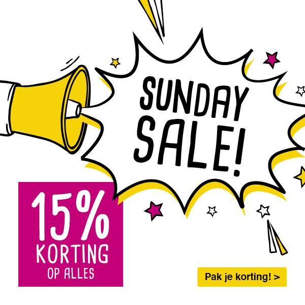 Sunday Sale | 15% korting op alles | Pak je korting >